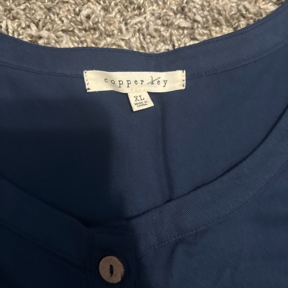 Copper Key Midnight Blue Button-Up Top - Picture 3 of 10